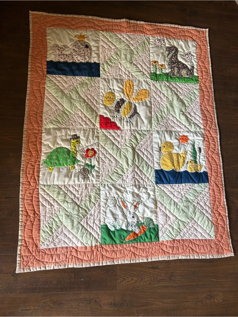 Vintage Handmade Baby Quilt